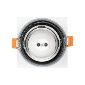 GLOBOSTAR® EPSILON 60896 Χωνευτή Τετράγωνη Βάση Σποτ Οροφής/Μπάνιου για Λάμπα MR16/GU10 Αδιάβροχο IP65 – Λευκό Αλουμίνιο & Λευκό Γυαλί – Φ8.5 x Υ4.4cm / Q7.5 x 7.5cm