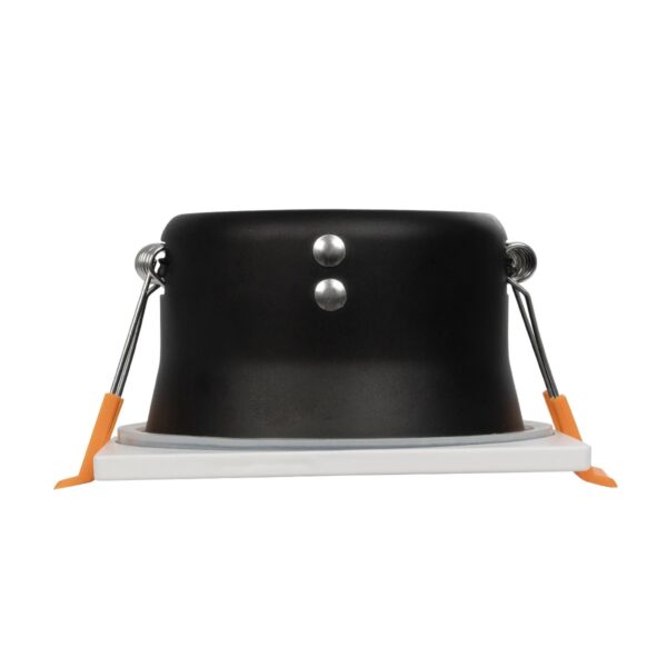 GLOBOSTAR® EPSILON 60896 Χωνευτή Τετράγωνη Βάση Σποτ Οροφής/Μπάνιου για Λάμπα MR16/GU10 Αδιάβροχο IP65 – Λευκό Αλουμίνιο & Λευκό Γυαλί – Φ8.5 x Υ4.4cm / Q7.5 x 7.5cm