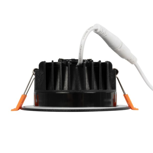 GLOBOSTAR® WATERA 60897 Χωνευτό Downlight Σποτ Panel Μπάνιου & WC LED 12W 1500lm 120° AC 220-240V Αδιάβροχο IP54 Ρυθμιζόμενο Λευκό CCT με Διακόπτη στο Σώμα 2700K/4500K/6000K Dimmable – Lumileds SMD Chip & TÜV SÜD Driver – Μαύρο Ματ – Μ10.8 x Π10.8 x Υ3.2cm / Q9cm – 3 Χρόνια Εγγύηση