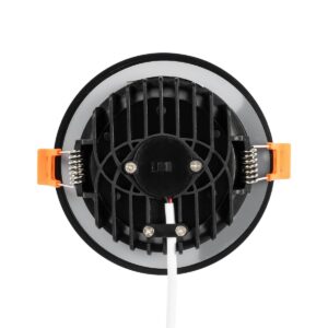 GLOBOSTAR® WATERA 60897 Χωνευτό Downlight Σποτ Panel Μπάνιου & WC LED 12W 1500lm 120° AC 220-240V Αδιάβροχο IP54 Ρυθμιζόμενο Λευκό CCT με Διακόπτη στο Σώμα 2700K/4500K/6000K Dimmable – Lumileds SMD Chip & TÜV SÜD Driver – Μαύρο Ματ – Μ10.8 x Π10.8 x Υ3.2cm / Q9cm – 3 Χρόνια Εγγύηση