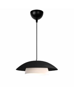 GLOBOSTAR® AURA 204-0117 Μοντέρνο Κρεμαστό Φωτιστικό Οροφής με Ντουί 1 x E27 AC 220-240V IP20 – Μαύρο & Λευκό – Μ31 x Π31 x Υ27cm