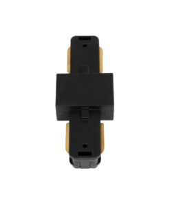 GLOBOSTAR® EUROTRACK-1PH 60903 Μονοφασικός Σύνδεσμος I Επέκτασης Ράγας 2 Καλωδίων 1L+1N για Σύστημα Ράγας Eurotrack-1PH AC 220-240V IP20 – Μαύρο Ματ – Μ9.3 x Π3.5 x Υ1.6cm