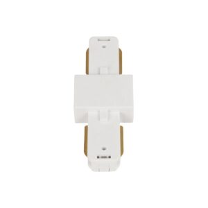 GLOBOSTAR® EUROTRACK-1PH 60904 Μονοφασικός Σύνδεσμος Ι Επέκτασης Ράγας 2 Καλωδίων 1L+1N για Σύστημα Ράγας Eurotrack-1PH AC 220-240V IP20 – Λευκό Ματ – Μ9.3 x Π3.5 x Υ1.6cm
