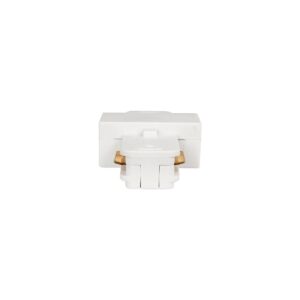 GLOBOSTAR® EUROTRACK-1PH 60904 Μονοφασικός Σύνδεσμος Ι Επέκτασης Ράγας 2 Καλωδίων 1L+1N για Σύστημα Ράγας Eurotrack-1PH AC 220-240V IP20 – Λευκό Ματ – Μ9.3 x Π3.5 x Υ1.6cm