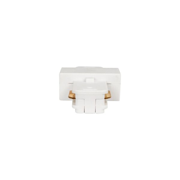 GLOBOSTAR® EUROTRACK-1PH 60904 Μονοφασικός Σύνδεσμος Ι Επέκτασης Ράγας 2 Καλωδίων 1L+1N για Σύστημα Ράγας Eurotrack-1PH AC 220-240V IP20 – Λευκό Ματ – Μ9.3 x Π3.5 x Υ1.6cm