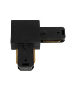 GLOBOSTAR® EUROTRACK-1PH 60905 Μονοφασικός Σύνδεσμος Γ Ράγας 2 Καλωδίων 1L+1N για Σύστημα Ράγας Eurotrack-1PH AC 220-240V IP20 – Μαύρο Ματ – Μ6.5 x Π6.5 x Υ1.6cm