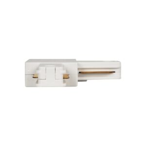 GLOBOSTAR® EUROTRACK-1PH 60906 Μονοφασικός Σύνδεσμος Γ Ράγας 2 Καλωδίων 1L+1N για Σύστημα Ράγας Eurotrack-1PH AC 220-240V IP20 – Λευκό Ματ – Μ6.5 x Π6.5 x Υ1.6cm