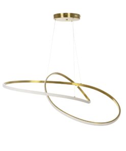 GLOBOSTAR® DEXTER 60920 Μοντέρνο Κρεμαστό Φωτιστικό Οροφής LED 120W 13440lm 300° AC 220-240V IP20 Ρυθμιζόμενο Λευκό CCT με Χειριστήριο από 2700K έως 6000K Dimmable – Lumileds SMD Chip – Χρυσό Βούρτσας – Μ103 x Π103 x Υ30cm – 3 Χρόνια Εγγύηση