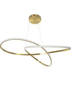 GLOBOSTAR® DEXTER 60920 Μοντέρνο Κρεμαστό Φωτιστικό Οροφής LED 120W 13440lm 300° AC 220-240V IP20 Ρυθμιζόμενο Λευκό CCT με Χειριστήριο από 2700K έως 6000K Dimmable – Lumileds SMD Chip – Χρυσό Βούρτσας – Μ103 x Π103 x Υ30cm – 3 Χρόνια Εγγύηση