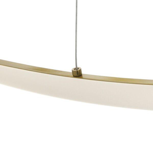 GLOBOSTAR® DEXTER 60920 Μοντέρνο Κρεμαστό Φωτιστικό Οροφής LED 120W 13440lm 300° AC 220-240V IP20 Ρυθμιζόμενο Λευκό CCT με Χειριστήριο από 2700K έως 6000K Dimmable – Lumileds SMD Chip – Χρυσό Βούρτσας – Μ103 x Π103 x Υ30cm – 3 Χρόνια Εγγύηση