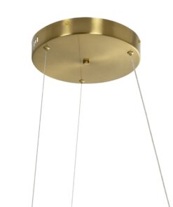 GLOBOSTAR® DEXTER 60920 Μοντέρνο Κρεμαστό Φωτιστικό Οροφής LED 120W 13440lm 300° AC 220-240V IP20 Ρυθμιζόμενο Λευκό CCT με Χειριστήριο από 2700K έως 6000K Dimmable – Lumileds SMD Chip – Χρυσό Βούρτσας – Μ103 x Π103 x Υ30cm – 3 Χρόνια Εγγύηση