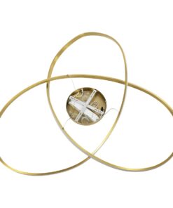 GLOBOSTAR® DEXTER 60920 Μοντέρνο Κρεμαστό Φωτιστικό Οροφής LED 120W 13440lm 300° AC 220-240V IP20 Ρυθμιζόμενο Λευκό CCT με Χειριστήριο από 2700K έως 6000K Dimmable – Lumileds SMD Chip – Χρυσό Βούρτσας – Μ103 x Π103 x Υ30cm – 3 Χρόνια Εγγύηση