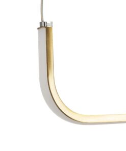 GLOBOSTAR® LINARIA 60923 Μοντέρνο Κρεμαστό Φωτιστικό Οροφής LED 36W 4150lm 180° AC 220-240V IP20 Ρυθμιζόμενο Λευκό CCT με Χειριστήριο από 2700K έως 6000K Dimmable – Lumileds SMD Chip – Χρυσό – Μ120 x Π2 x Υ10cm – 3 Χρόνια Εγγύηση