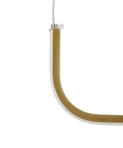 GLOBOSTAR® LINARIA 60923 Μοντέρνο Κρεμαστό Φωτιστικό Οροφής LED 36W 4150lm 180° AC 220-240V IP20 Ρυθμιζόμενο Λευκό CCT με Χειριστήριο από 2700K έως 6000K Dimmable – Lumileds SMD Chip – Χρυσό – Μ120 x Π2 x Υ10cm – 3 Χρόνια Εγγύηση