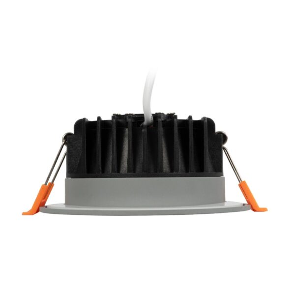 GLOBOSTAR® WATERA 60986 Χωνευτό Downlight Σποτ Panel Μπάνιου & WC LED 12W 1500lm 120° AC 220-240V Αδιάβροχο IP54 Ρυθμιζόμενο Λευκό CCT με Διακόπτη στο Σώμα 2700K/4500K/6000K Dimmable – Lumileds SMD Chip & TÜV SÜD Driver – Γκρι Ανθρακί Ματ – Μ10.8 x Π10.8 x Υ3.2cm / Q9cm – 3 Χρόνια Εγγύηση