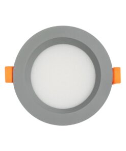 GLOBOSTAR® WATERA 60986 Χωνευτό Downlight Σποτ Panel Μπάνιου & WC LED 12W 1500lm 120° AC 220-240V Αδιάβροχο IP54 Ρυθμιζόμενο Λευκό CCT με Διακόπτη στο Σώμα 2700K/4500K/6000K Dimmable – Lumileds SMD Chip & TÜV SÜD Driver – Γκρι Ανθρακί Ματ – Μ10.8 x Π10.8 x Υ3.2cm / Q9cm – 3 Χρόνια Εγγύηση