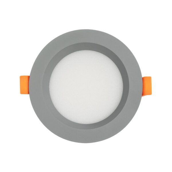 GLOBOSTAR® WATERA 60986 Χωνευτό Downlight Σποτ Panel Μπάνιου & WC LED 12W 1500lm 120° AC 220-240V Αδιάβροχο IP54 Ρυθμιζόμενο Λευκό CCT με Διακόπτη στο Σώμα 2700K/4500K/6000K Dimmable – Lumileds SMD Chip & TÜV SÜD Driver – Γκρι Ανθρακί Ματ – Μ10.8 x Π10.8 x Υ3.2cm / Q9cm – 3 Χρόνια Εγγύηση