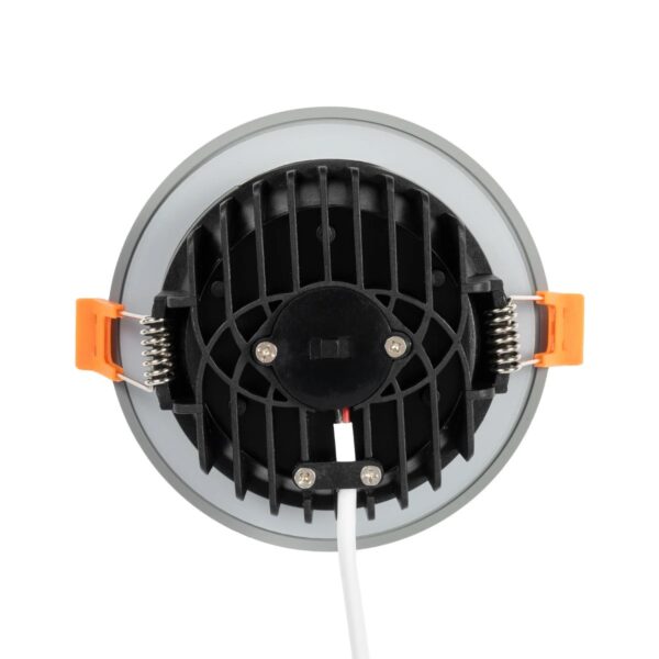 GLOBOSTAR® WATERA 60986 Χωνευτό Downlight Σποτ Panel Μπάνιου & WC LED 12W 1500lm 120° AC 220-240V Αδιάβροχο IP54 Ρυθμιζόμενο Λευκό CCT με Διακόπτη στο Σώμα 2700K/4500K/6000K Dimmable – Lumileds SMD Chip & TÜV SÜD Driver – Γκρι Ανθρακί Ματ – Μ10.8 x Π10.8 x Υ3.2cm / Q9cm – 3 Χρόνια Εγγύηση