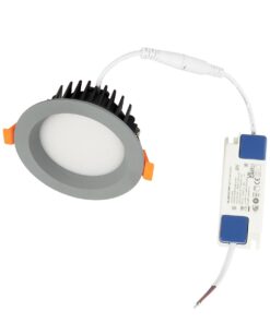 GLOBOSTAR® WATERA 60986 Χωνευτό Downlight Σποτ Panel Μπάνιου & WC LED 12W 1500lm 120° AC 220-240V Αδιάβροχο IP54 Ρυθμιζόμενο Λευκό CCT με Διακόπτη στο Σώμα 2700K/4500K/6000K Dimmable – Lumileds SMD Chip & TÜV SÜD Driver – Γκρι Ανθρακί Ματ – Μ10.8 x Π10.8 x Υ3.2cm / Q9cm – 3 Χρόνια Εγγύηση