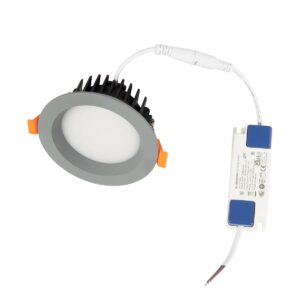 GLOBOSTAR® WATERA 60986 Χωνευτό Downlight Σποτ Panel Μπάνιου & WC LED 12W 1500lm 120° AC 220-240V Αδιάβροχο IP54 Ρυθμιζόμενο Λευκό CCT με Διακόπτη στο Σώμα 2700K/4500K/6000K Dimmable – Lumileds SMD Chip & TÜV SÜD Driver – Γκρι Ανθρακί Ματ – Μ10.8 x Π10.8 x Υ3.2cm / Q9cm – 3 Χρόνια Εγγύηση