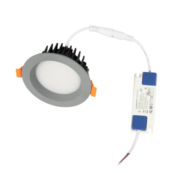 GLOBOSTAR® WATERA 60986 Χωνευτό Downlight Σποτ Panel Μπάνιου & WC LED 12W 1500lm 120° AC 220-240V Αδιάβροχο IP54 Ρυθμιζόμενο Λευκό CCT με Διακόπτη στο Σώμα 2700K/4500K/6000K Dimmable – Lumileds SMD Chip & TÜV SÜD Driver – Γκρι Ανθρακί Ματ – Μ10.8 x Π10.8 x Υ3.2cm / Q9cm – 3 Χρόνια Εγγύηση