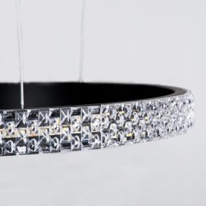 GLOBOSTAR® DIAMOND TRIO 61146 Μοντέρνο Κρεμαστό Φωτιστικό Οροφής LED 150W 18379lm 360° AC 220-240V IP20 Ρυθμιζόμενο Λευκό CCT με Χειριστήριο από 2700K έως 6000K Dimmable – Lumileds SMD Chip – Μαυρό Ματ – Μ170 x Π170 x Υ60cm – 3 Χρόνια Εγγύηση