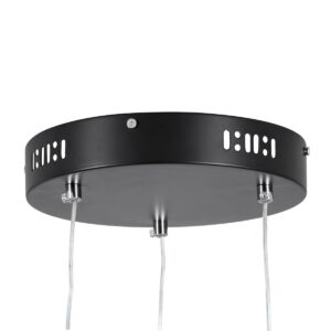 GLOBOSTAR® DIAMOND TRIO 61146 Μοντέρνο Κρεμαστό Φωτιστικό Οροφής LED 150W 18379lm 360° AC 220-240V IP20 Ρυθμιζόμενο Λευκό CCT με Χειριστήριο από 2700K έως 6000K Dimmable – Lumileds SMD Chip – Μαυρό Ματ – Μ170 x Π170 x Υ60cm – 3 Χρόνια Εγγύηση