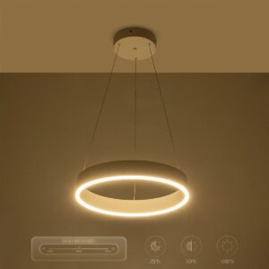 GLOBOSTAR® VENOM 61174 Μοντέρνο Κρεμαστό Φωτιστικό Οροφής LED 30W 3513lm 120° AC 220-240V IP20 Ρυθμιζόμενο Λευκό CCT με Χειριστήριο από 2700K έως 6000K Dimmable – Lumileds SMD Chip – Λευκό Ματ – Μ40 x Π40 x Υ6.5cm – 3 Χρόνια Εγγύηση