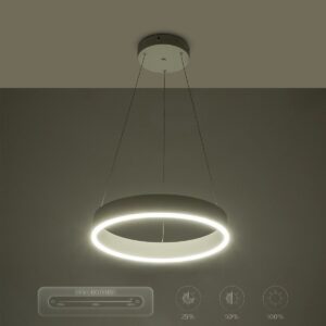 GLOBOSTAR® VENOM 61174 Μοντέρνο Κρεμαστό Φωτιστικό Οροφής LED 30W 3513lm 120° AC 220-240V IP20 Ρυθμιζόμενο Λευκό CCT με Χειριστήριο από 2700K έως 6000K Dimmable – Lumileds SMD Chip – Λευκό Ματ – Μ40 x Π40 x Υ6.5cm – 3 Χρόνια Εγγύηση