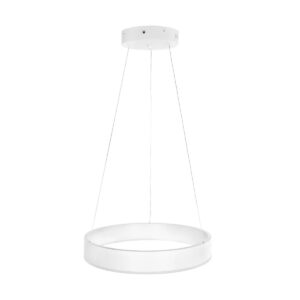 GLOBOSTAR® VENOM 61174 Μοντέρνο Κρεμαστό Φωτιστικό Οροφής LED 30W 3513lm 120° AC 220-240V IP20 Ρυθμιζόμενο Λευκό CCT με Χειριστήριο από 2700K έως 6000K Dimmable – Lumileds SMD Chip – Λευκό Ματ – Μ40 x Π40 x Υ6.5cm – 3 Χρόνια Εγγύηση
