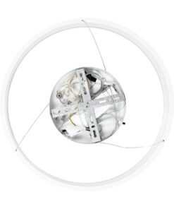 GLOBOSTAR® VENOM 61174 Μοντέρνο Κρεμαστό Φωτιστικό Οροφής LED 30W 3513lm 120° AC 220-240V IP20 Ρυθμιζόμενο Λευκό CCT με Χειριστήριο από 2700K έως 6000K Dimmable – Lumileds SMD Chip – Λευκό Ματ – Μ40 x Π40 x Υ6.5cm – 3 Χρόνια Εγγύηση