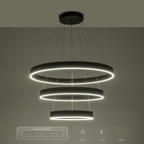 kelvo® VENOM 61188 Μοντέρνο Κρεμαστό Φωτιστικό Οροφής LED 120W 14158lm 120° AC 220-240V IP20 Ρυθμιζόμενο Λευκό CCT με Χειριστήριο από 2700K έως 6000K Dimmable – Lumileds SMD Chip – Μαύρο Ματ – Μ80 x Π80 x Υ60cm – 3 Χρόνια Εγγύηση
