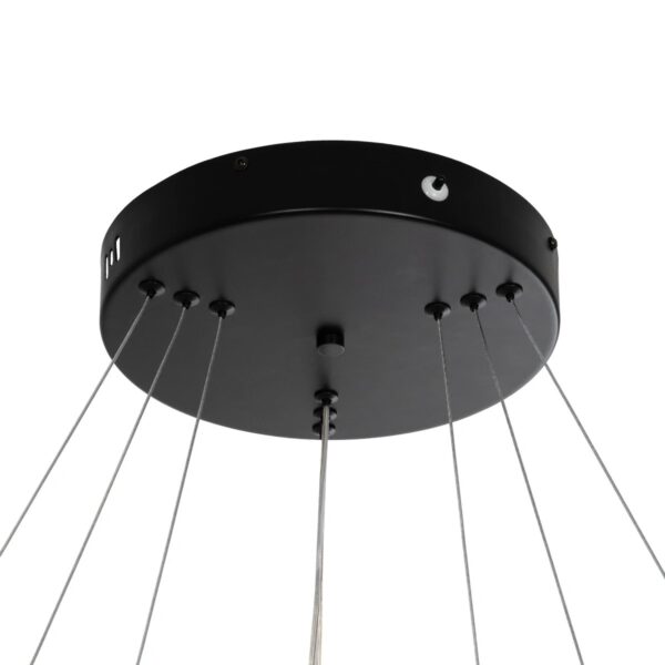 kelvo® VENOM 61188 Μοντέρνο Κρεμαστό Φωτιστικό Οροφής LED 120W 14158lm 120° AC 220-240V IP20 Ρυθμιζόμενο Λευκό CCT με Χειριστήριο από 2700K έως 6000K Dimmable – Lumileds SMD Chip – Μαύρο Ματ – Μ80 x Π80 x Υ60cm – 3 Χρόνια Εγγύηση