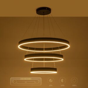 kelvo® VENOM 61188-DECO Μοντέρνο Κρεμαστό Φωτιστικό Οροφής LED 120W 14158lm 120° AC 220-240V IP20 Ρυθμιζόμενο Λευκό CCT με Χειριστήριο από 2700K έως 6000K Dimmable – Lumileds SMD Chip – Μαύρο Ματ – Μ80 x Π80 x Υ60cm – 3 Χρόνια Εγγύηση