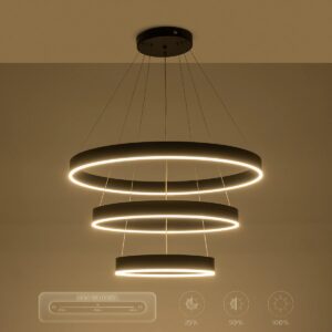 kelvo® VENOM 61188-DECO Μοντέρνο Κρεμαστό Φωτιστικό Οροφής LED 120W 14158lm 120° AC 220-240V IP20 Ρυθμιζόμενο Λευκό CCT με Χειριστήριο από 2700K έως 6000K Dimmable – Lumileds SMD Chip – Μαύρο Ματ – Μ80 x Π80 x Υ60cm – 3 Χρόνια Εγγύηση