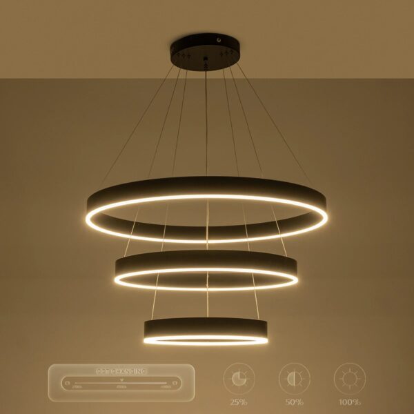 kelvo® VENOM 61188-DECO Μοντέρνο Κρεμαστό Φωτιστικό Οροφής LED 120W 14158lm 120° AC 220-240V IP20 Ρυθμιζόμενο Λευκό CCT με Χειριστήριο από 2700K έως 6000K Dimmable – Lumileds SMD Chip – Μαύρο Ματ – Μ80 x Π80 x Υ60cm – 3 Χρόνια Εγγύηση