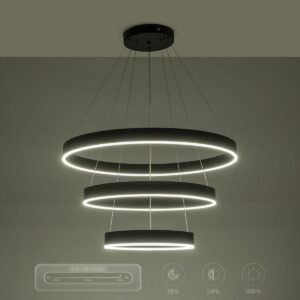kelvo® VENOM 61188-DECO Μοντέρνο Κρεμαστό Φωτιστικό Οροφής LED 120W 14158lm 120° AC 220-240V IP20 Ρυθμιζόμενο Λευκό CCT με Χειριστήριο από 2700K έως 6000K Dimmable – Lumileds SMD Chip – Μαύρο Ματ – Μ80 x Π80 x Υ60cm – 3 Χρόνια Εγγύηση