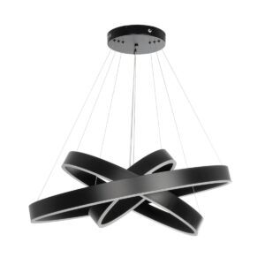 kelvo® VENOM 61188-DECO Μοντέρνο Κρεμαστό Φωτιστικό Οροφής LED 120W 14158lm 120° AC 220-240V IP20 Ρυθμιζόμενο Λευκό CCT με Χειριστήριο από 2700K έως 6000K Dimmable – Lumileds SMD Chip – Μαύρο Ματ – Μ80 x Π80 x Υ60cm – 3 Χρόνια Εγγύηση