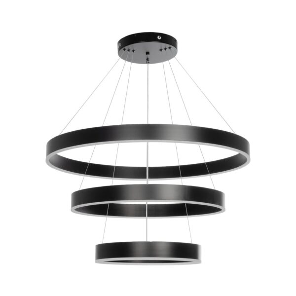 kelvo® VENOM 61188-DECO Μοντέρνο Κρεμαστό Φωτιστικό Οροφής LED 120W 14158lm 120° AC 220-240V IP20 Ρυθμιζόμενο Λευκό CCT με Χειριστήριο από 2700K έως 6000K Dimmable – Lumileds SMD Chip – Μαύρο Ματ – Μ80 x Π80 x Υ60cm – 3 Χρόνια Εγγύηση