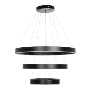 kelvo® VENOM 61188-DECO Μοντέρνο Κρεμαστό Φωτιστικό Οροφής LED 120W 14158lm 120° AC 220-240V IP20 Ρυθμιζόμενο Λευκό CCT με Χειριστήριο από 2700K έως 6000K Dimmable – Lumileds SMD Chip – Μαύρο Ματ – Μ80 x Π80 x Υ60cm – 3 Χρόνια Εγγύηση