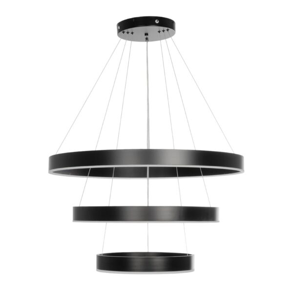 kelvo® VENOM 61188-DECO Μοντέρνο Κρεμαστό Φωτιστικό Οροφής LED 120W 14158lm 120° AC 220-240V IP20 Ρυθμιζόμενο Λευκό CCT με Χειριστήριο από 2700K έως 6000K Dimmable – Lumileds SMD Chip – Μαύρο Ματ – Μ80 x Π80 x Υ60cm – 3 Χρόνια Εγγύηση
