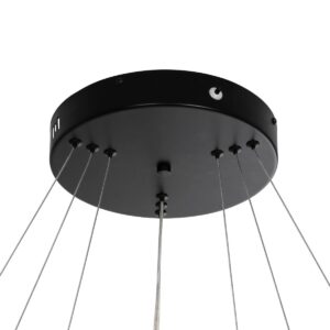 kelvo® VENOM 61188-DECO Μοντέρνο Κρεμαστό Φωτιστικό Οροφής LED 120W 14158lm 120° AC 220-240V IP20 Ρυθμιζόμενο Λευκό CCT με Χειριστήριο από 2700K έως 6000K Dimmable – Lumileds SMD Chip – Μαύρο Ματ – Μ80 x Π80 x Υ60cm – 3 Χρόνια Εγγύηση