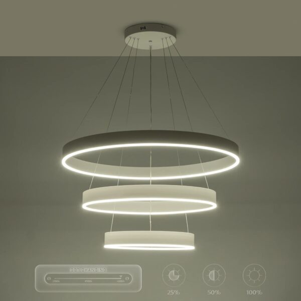kelvo® VENOM 61189 Μοντέρνο Κρεμαστό Φωτιστικό Οροφής LED 120W 14158lm 120° AC 220-240V IP20 Ρυθμιζόμενο Λευκό CCT με Χειριστήριο από 2700K έως 6000K Dimmable – Lumileds SMD Chip – Λευκό Ματ – Μ80 x Π80 x Υ60cm – 3 Χρόνια Εγγύηση