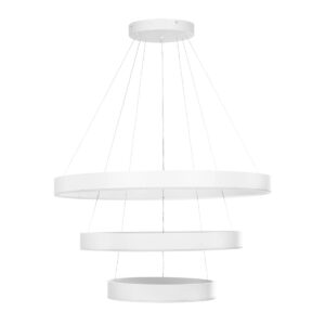 kelvo® VENOM 61189 Μοντέρνο Κρεμαστό Φωτιστικό Οροφής LED 120W 14158lm 120° AC 220-240V IP20 Ρυθμιζόμενο Λευκό CCT με Χειριστήριο από 2700K έως 6000K Dimmable – Lumileds SMD Chip – Λευκό Ματ – Μ80 x Π80 x Υ60cm – 3 Χρόνια Εγγύηση