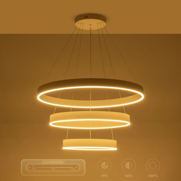 kelvo® VENOM 61189-DECO Μοντέρνο Κρεμαστό Φωτιστικό Οροφής LED 120W 14158lm 120° AC 220-240V IP20 Ρυθμιζόμενο Λευκό CCT με Χειριστήριο από 2700K έως 6000K Dimmable – Lumileds SMD Chip – Λευκό Ματ – Μ80 x Π80 x Υ60cm – 3 Χρόνια Εγγύηση