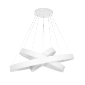 kelvo® VENOM 61189-DECO Μοντέρνο Κρεμαστό Φωτιστικό Οροφής LED 120W 14158lm 120° AC 220-240V IP20 Ρυθμιζόμενο Λευκό CCT με Χειριστήριο από 2700K έως 6000K Dimmable – Lumileds SMD Chip – Λευκό Ματ – Μ80 x Π80 x Υ60cm – 3 Χρόνια Εγγύηση