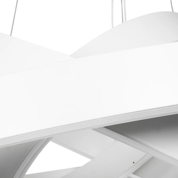 kelvo® VENOM 61189-DECO Μοντέρνο Κρεμαστό Φωτιστικό Οροφής LED 120W 14158lm 120° AC 220-240V IP20 Ρυθμιζόμενο Λευκό CCT με Χειριστήριο από 2700K έως 6000K Dimmable – Lumileds SMD Chip – Λευκό Ματ – Μ80 x Π80 x Υ60cm – 3 Χρόνια Εγγύηση
