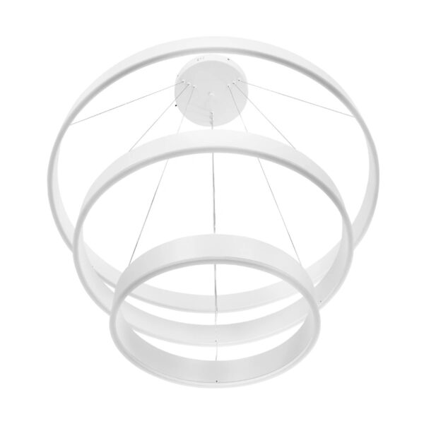 kelvo® VENOM 61189-DECO Μοντέρνο Κρεμαστό Φωτιστικό Οροφής LED 120W 14158lm 120° AC 220-240V IP20 Ρυθμιζόμενο Λευκό CCT με Χειριστήριο από 2700K έως 6000K Dimmable – Lumileds SMD Chip – Λευκό Ματ – Μ80 x Π80 x Υ60cm – 3 Χρόνια Εγγύηση