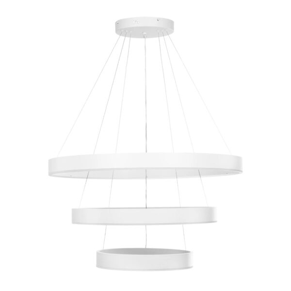 kelvo® VENOM 61189-DECO Μοντέρνο Κρεμαστό Φωτιστικό Οροφής LED 120W 14158lm 120° AC 220-240V IP20 Ρυθμιζόμενο Λευκό CCT με Χειριστήριο από 2700K έως 6000K Dimmable – Lumileds SMD Chip – Λευκό Ματ – Μ80 x Π80 x Υ60cm – 3 Χρόνια Εγγύηση