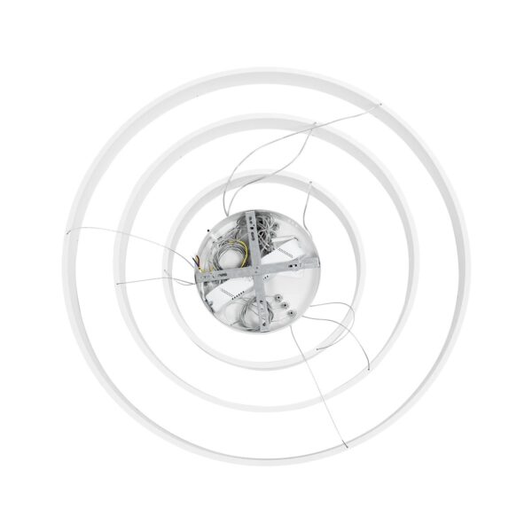 kelvo® VENOM 61189-DECO Μοντέρνο Κρεμαστό Φωτιστικό Οροφής LED 120W 14158lm 120° AC 220-240V IP20 Ρυθμιζόμενο Λευκό CCT με Χειριστήριο από 2700K έως 6000K Dimmable – Lumileds SMD Chip – Λευκό Ματ – Μ80 x Π80 x Υ60cm – 3 Χρόνια Εγγύηση